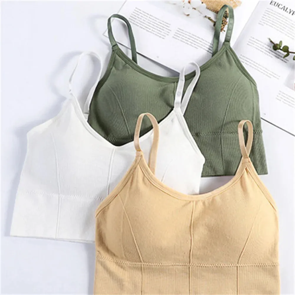 Sexy Wireless Bralette Seamless Women Bra Padded Sleep Tops V-Shaped Back Sports Tube Top Breathable Crop Lingerie Underwear