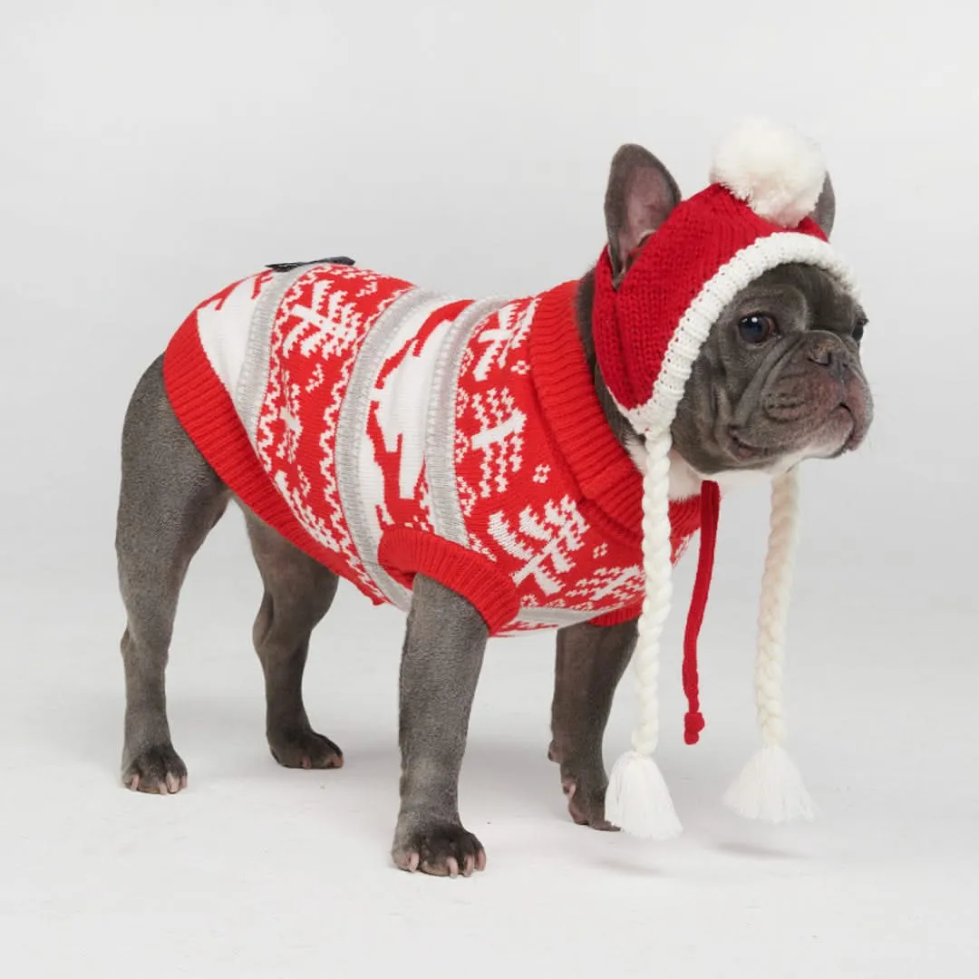 Winter Christmas Wonderland Knit Dog Sweater