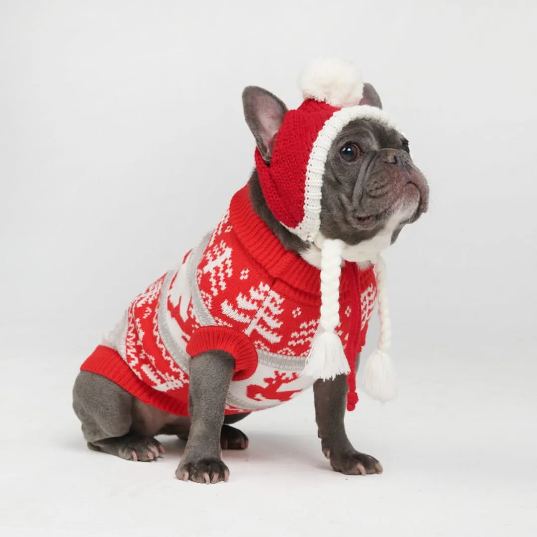 Winter Christmas Wonderland Knit Dog Sweater