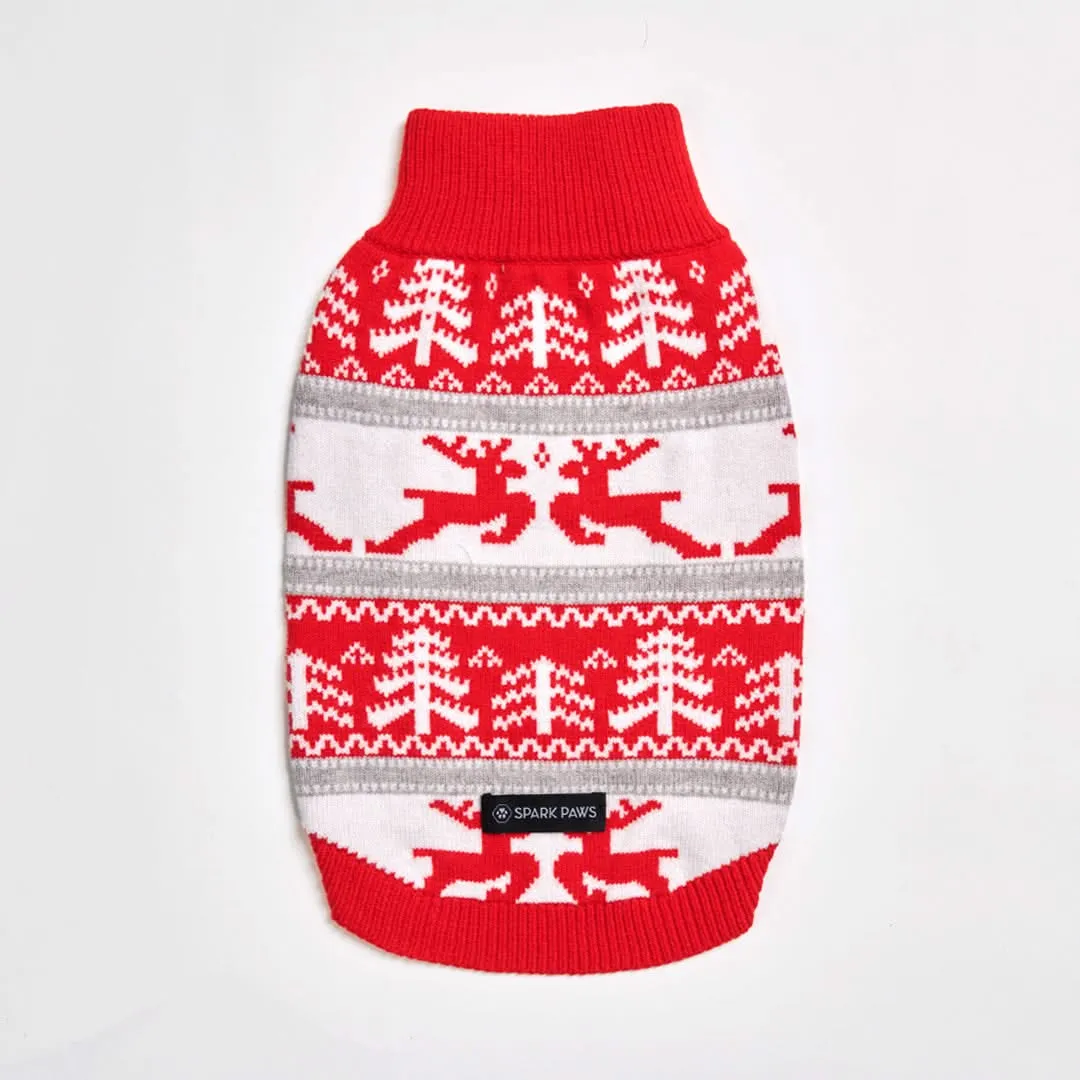 Winter Christmas Wonderland Knit Dog Sweater